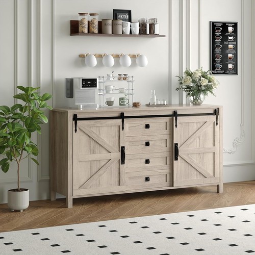 Rustic wood buffet cabinet - buffet,