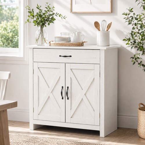 Farmhouse barn door sideboard - farmhouse,