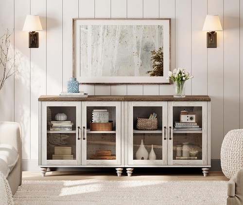 Rustic white wood sideboard - rustic,